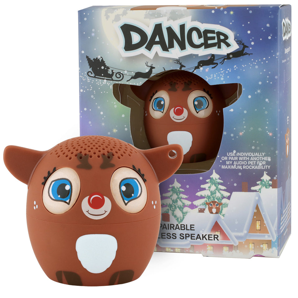 My Audio Pet Dancer Wireless Bluetooth Speaker with True Wireless Stereo Reindeer with Christmas box
