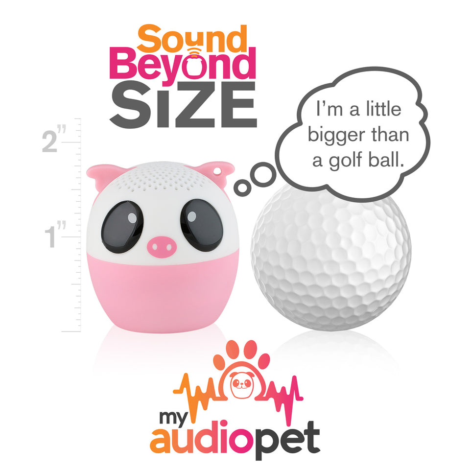 My Audio Pet Party Pig Wireless Bluetooth Speaker with True Wireless Stereo Size of a Golf Ball