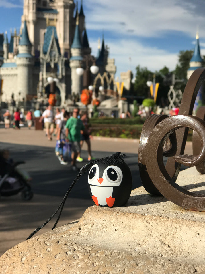 My Audio Pet Ice Ice Baby Wireless Bluetooth Speaker with True Wireless Stereo Penguin rocking the music party at the Magic Kingdom in Disney World
