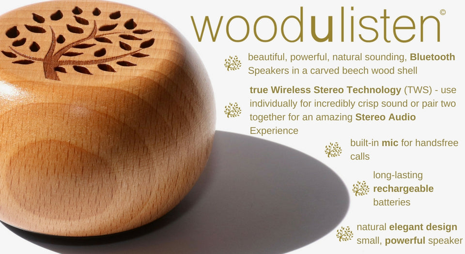 woodulisten wood wireless speaker, beautiful resonance, long lasting battery