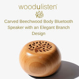 Woodulisten wood wireless speaker, carved beechwood body bluetooth branch design