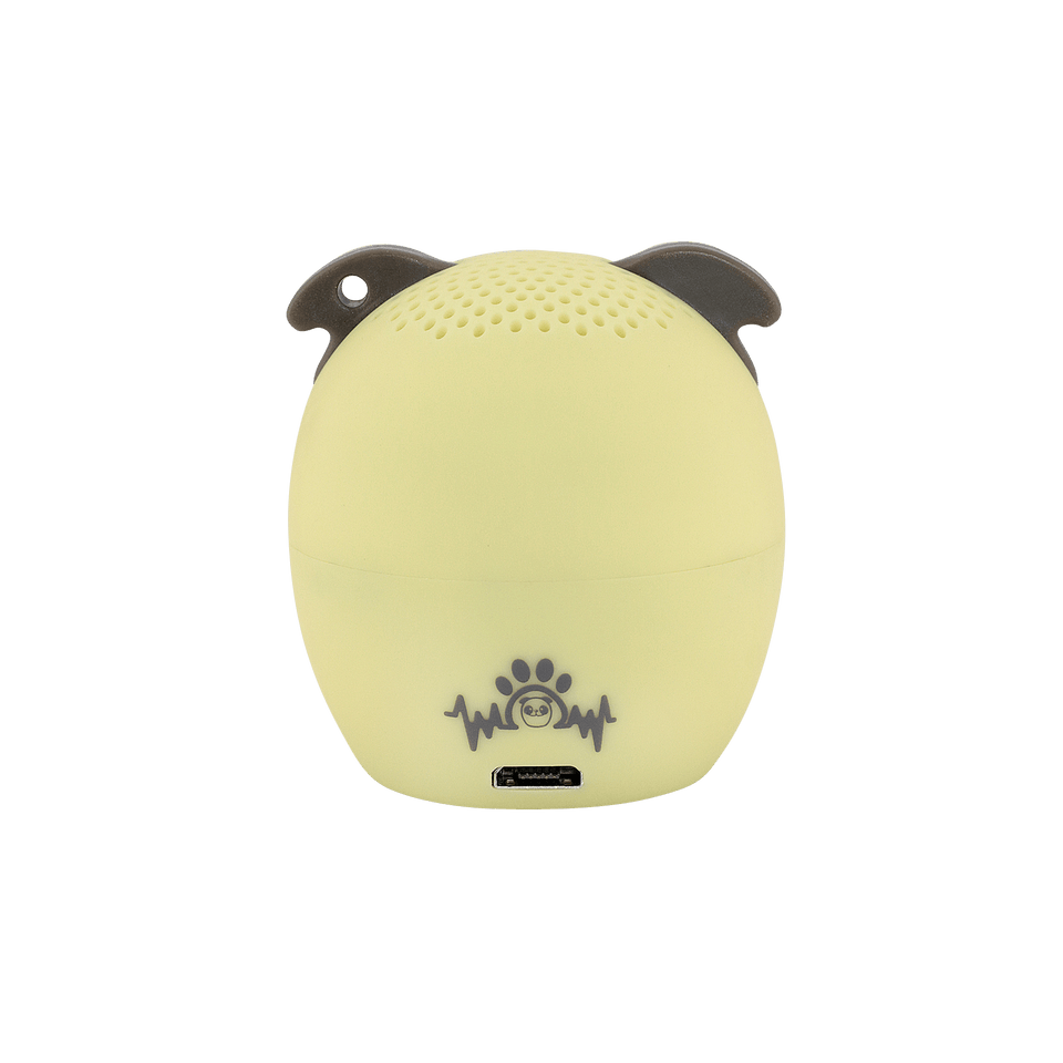 My Audio Pet Power Pup Wireless Bluetooth Speaker with True Wireless Stereo Pug logo brand back side