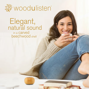 Woodulisten wood wireless speaker, elegant natural sound in a carved beechwood shell