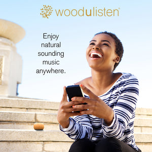 woodulisten wood wireless speaker, enjoy natural sounding music anywhere with up to 8 hours of playback